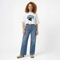 Women's Champion  White Jacksonville Jaguars Boyfriend Cropped T-Shirt