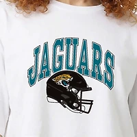 Women's Champion  White Jacksonville Jaguars Boyfriend Cropped T-Shirt