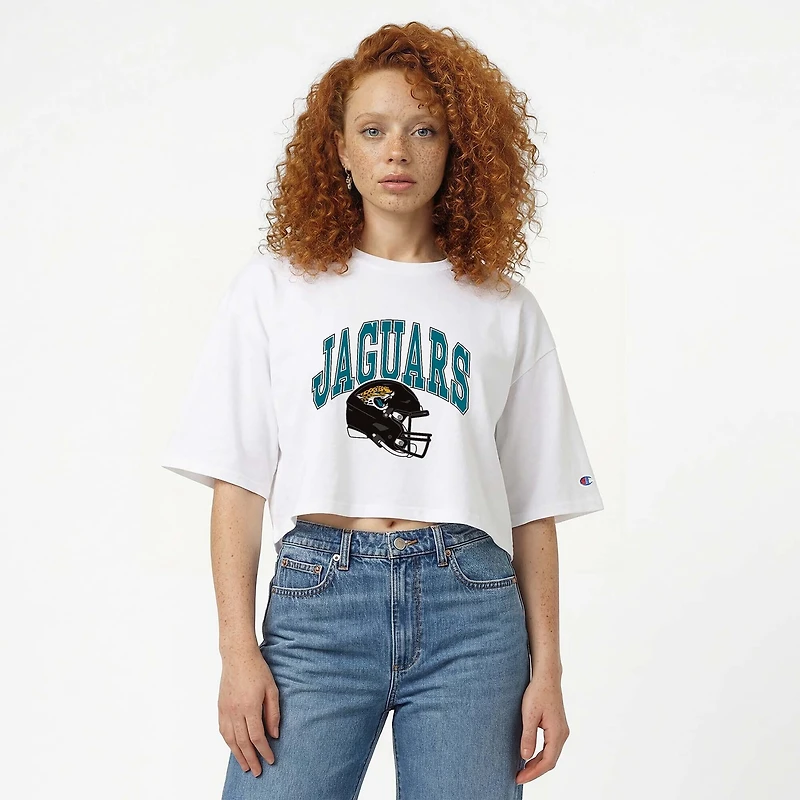 T-shirt court boyfriend blanc Champion pour femmes