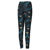 Leggings de nuit en tricot imprimé intégral Breakthrough Jacksonville Jaguars noirs Concepts Sport pour femmes