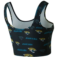 Brassière Concepts Sport noire à imprimé mosaïque des Jaguars de Jacksonville pour femme