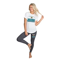 Ensemble haut à manches courtes et leggings Concepts Sport blanc/anthracite des Jaguars de Jacksonville Sonata pour femme