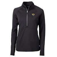 Women's Cutter & Buck Black Jacksonville Jaguars Adapt Eco Knit Half-Zip Pullover Jacket