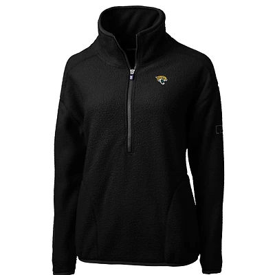 Veste polaire demi-zippée Cascade Eco Sherpa noire pour femme Cutter & Buck des Jaguars de Jacksonville
