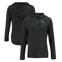 Sweat à capuche raglan écologique recyclé Coastline Epic Comfort pour femme, noir, Cutter & Buck, des Jaguars de Jacksonville