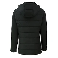 Women's Cutter & Buck Black Jacksonville Jaguars Evoke Hybrid Eco Softshell Recycled Full-Zip Hoodie Jacket