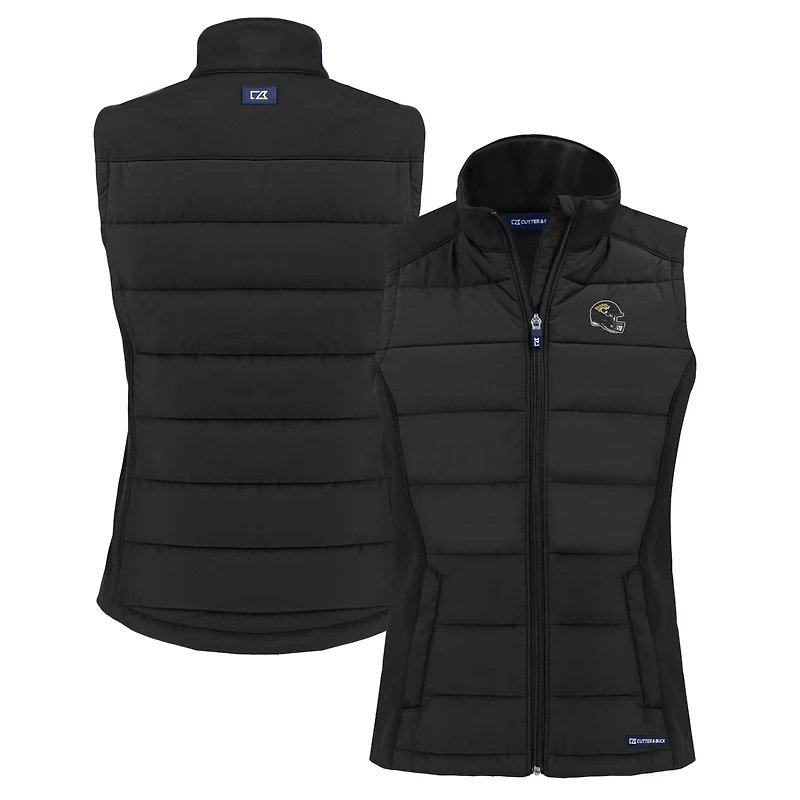 Women's Cutter & Buck Jacksonville Jaguars Helmet Evoke Hybrid Eco Softshell Recycled Full-Zip Vest