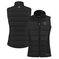 Women's Cutter & Buck Jacksonville Jaguars Helmet Evoke Hybrid Eco Softshell Recycled Full-Zip Vest