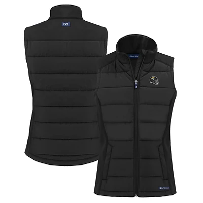 Women's Cutter & Buck Jacksonville Jaguars Helmet Evoke Hybrid Eco Softshell Recycled Full-Zip Vest