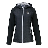 Women's Cutter & Buck Black Jacksonville Jaguars Helmet Logo Rainier Primaloft Eco Full-Zip Hybrid Jacket