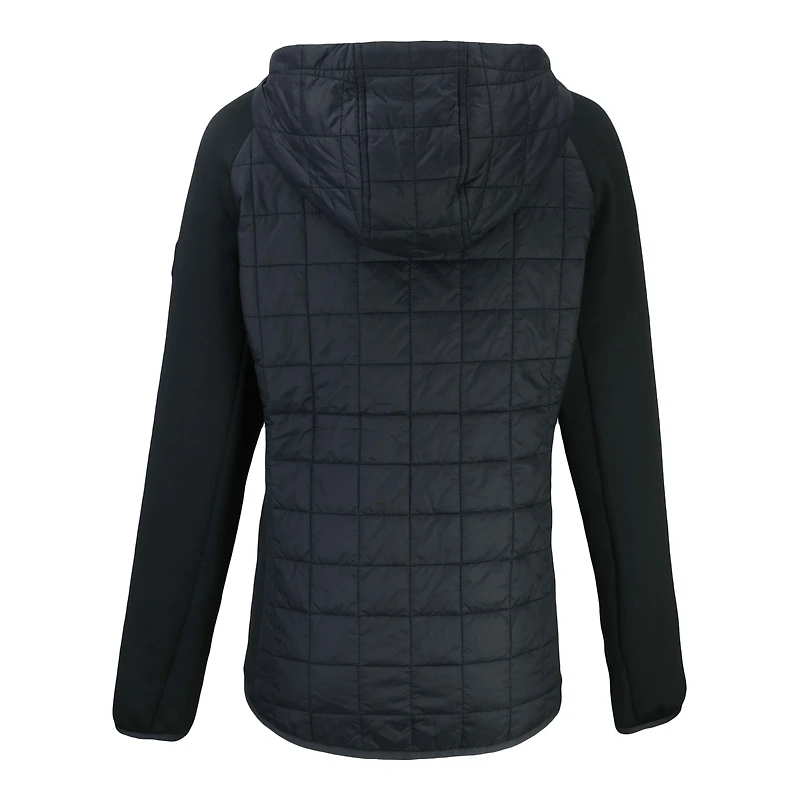 Women's Cutter & Buck Black Jacksonville Jaguars Helmet Logo Rainier Primaloft Eco Full-Zip Hybrid Jacket