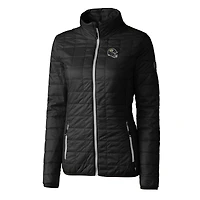Women's Cutter & Buck  Black Jacksonville Jaguars Helmet Logo Rainier PrimaLoft Eco Insulated Full-Zip Puffer Jacket