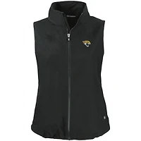 Women's Cutter & Buck Black Jacksonville Jaguars Primary Mark Charter Eco Full-Zip Vest