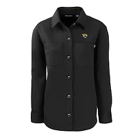 Women's Cutter & Buck  Black Jacksonville Jaguars Roam Eco Knit Full-Snap Shacket
