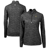 Pull-over extensible à fermeture éclair quart de tour pour femme, imprimé camouflage Traverse, noir, des Jaguars Jacksonville, Cutter & Buck