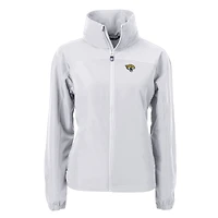 Women's Cutter & Buck Gray Jacksonville Jaguars Charter Eco Recycled Full-Zip Jacket