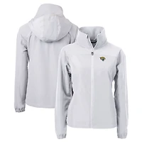 Women's Cutter & Buck Gray Jacksonville Jaguars Charter Eco Recycled Full-Zip Jacket