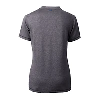 Women's Cutter & Buck  Heather Charcoal Jacksonville Jaguars Helmet Logo DryTec Forge Stretch V-Neck Blade Top