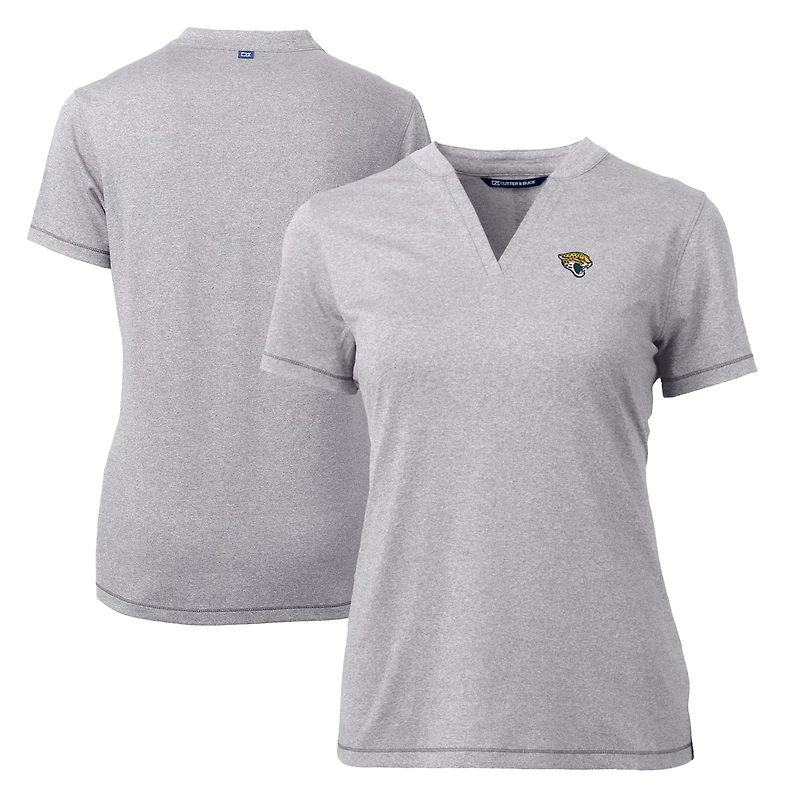 Polo extensible Forge Blade gris chiné pour femme Cutter & Buck des Jaguars de Jacksonville