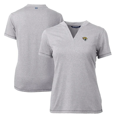 Polo extensible Forge Blade gris chiné pour femme Cutter & Buck des Jaguars de Jacksonville