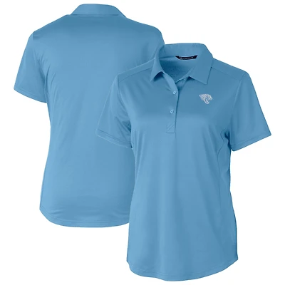 Polo Cutter & Buck Prospect Eco texturé extensible recyclé bleu poudre pour femme, modèle des Jaguars de Jacksonville, la marque Jacksonville.