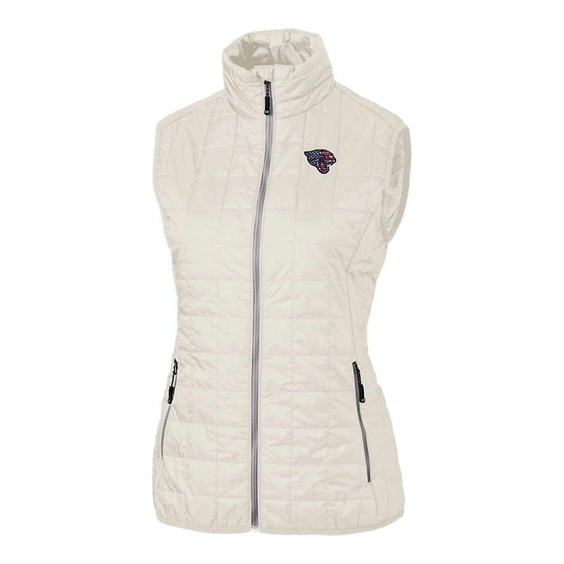 Gilet zippé Americana Rainier pour femme, blanc, Cutter & Buck, des Jaguars de Jacksonville