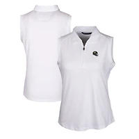 Women's Cutter & Buck  White Jacksonville Jaguars Helmet Logo DryTec Forge Stretch Sleeveless Polo
