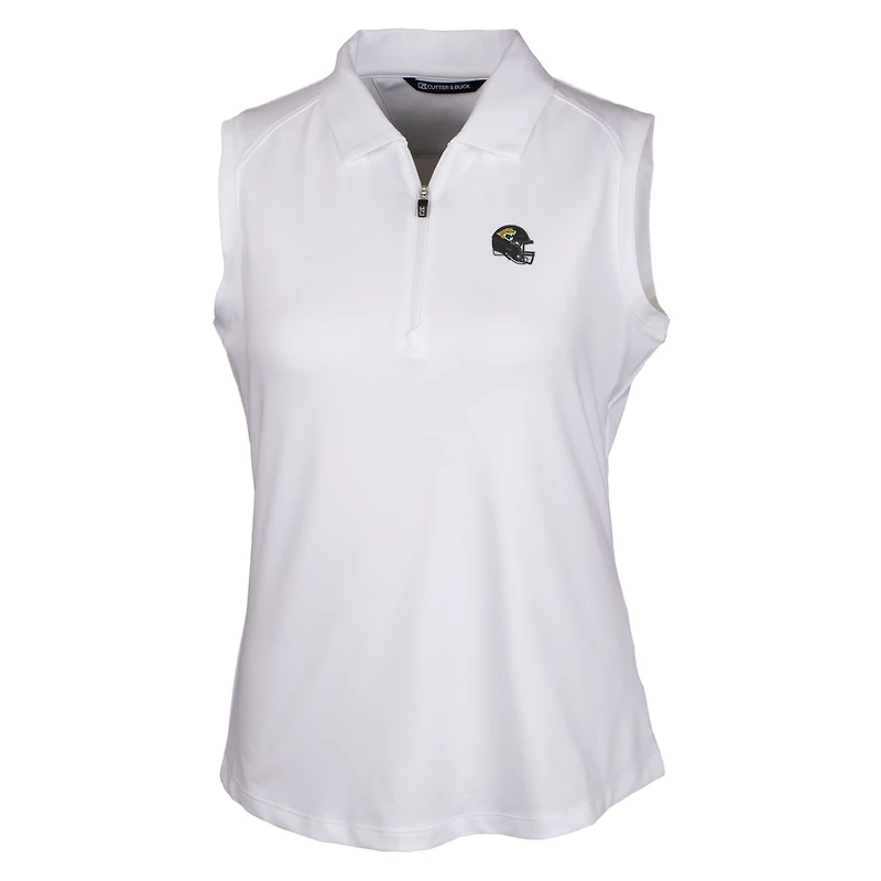 Women's Cutter & Buck  White Jacksonville Jaguars Helmet Logo DryTec Forge Stretch Sleeveless Polo
