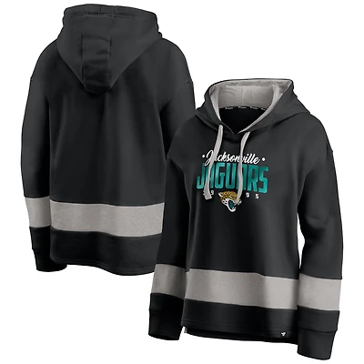 Sweat à capuche en polaire color block Huddle Up Fundamental pour femme Fanatics noir/gris Jacksonville Jaguars