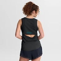 Women's Fanatics Black Jacksonville Jaguars Draped Mesh Back Performance​ Tank Top