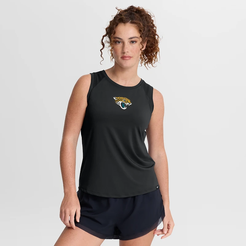 Women's Fanatics Black Jacksonville Jaguars Draped Mesh Back Performance Tank Top