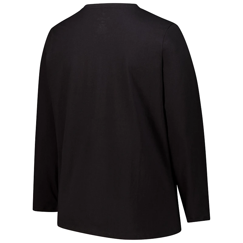 T-shirt à manches longues et col rond Fanatics pour femme, noir, Jacksonville Jaguars