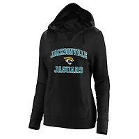Sweat à capuche Fanatics noir pour femme, Jacksonville Jaguars, grande taille, motif cœur et âme, col en V