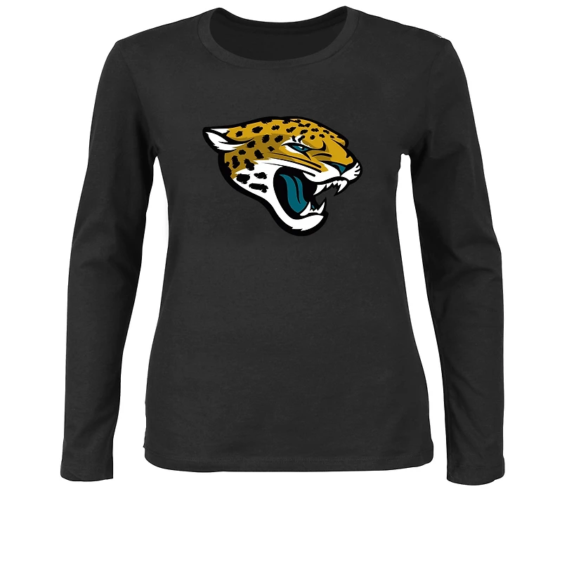 Women's Fanatics Black Jacksonville Jaguars Plus Primary Logo Long Sleeve T-Shirt