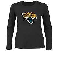 Women's Fanatics Black Jacksonville Jaguars Plus Primary Logo Long Sleeve T-Shirt