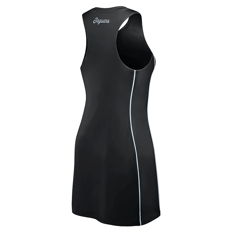 Women's Fanatics Black Jacksonville Jaguars Studio Boost Athletic Half-Zip Dress