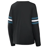 Women's Fanatics  Black Jacksonville Jaguars Team First Coverage Scheme Lace-Up Long Sleeve T-Shirt