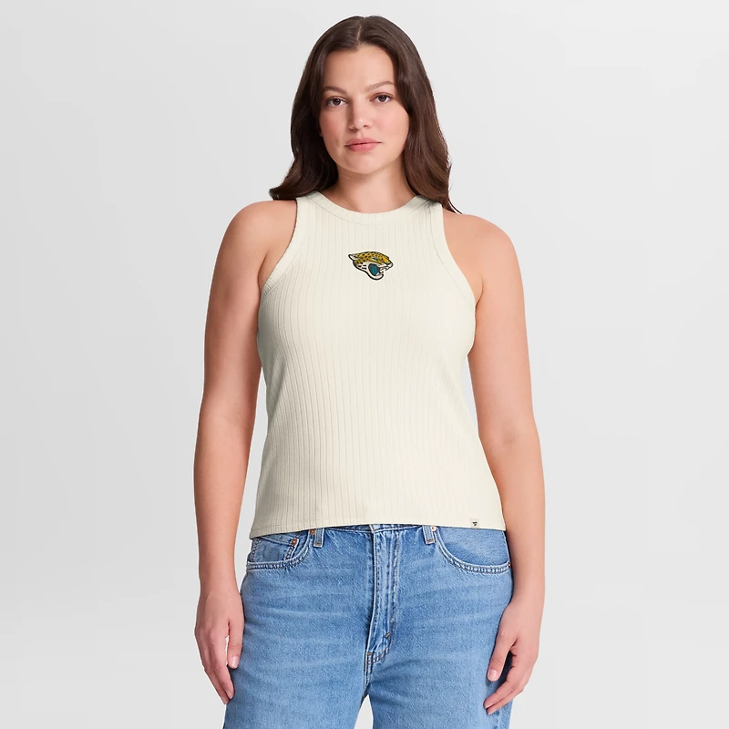 Women's Fanatics Cream Jacksonville Jaguars Star Play Tri-Blend Ribbed Tank Top
