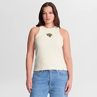 Women's Fanatics Cream Jacksonville Jaguars Star Play Tri-Blend Ribbed Tank Top