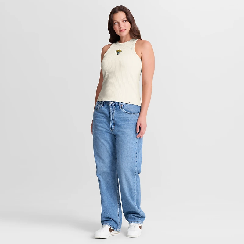 Women's Fanatics Cream Jacksonville Jaguars Star Play Tri-Blend Ribbed Tank Top