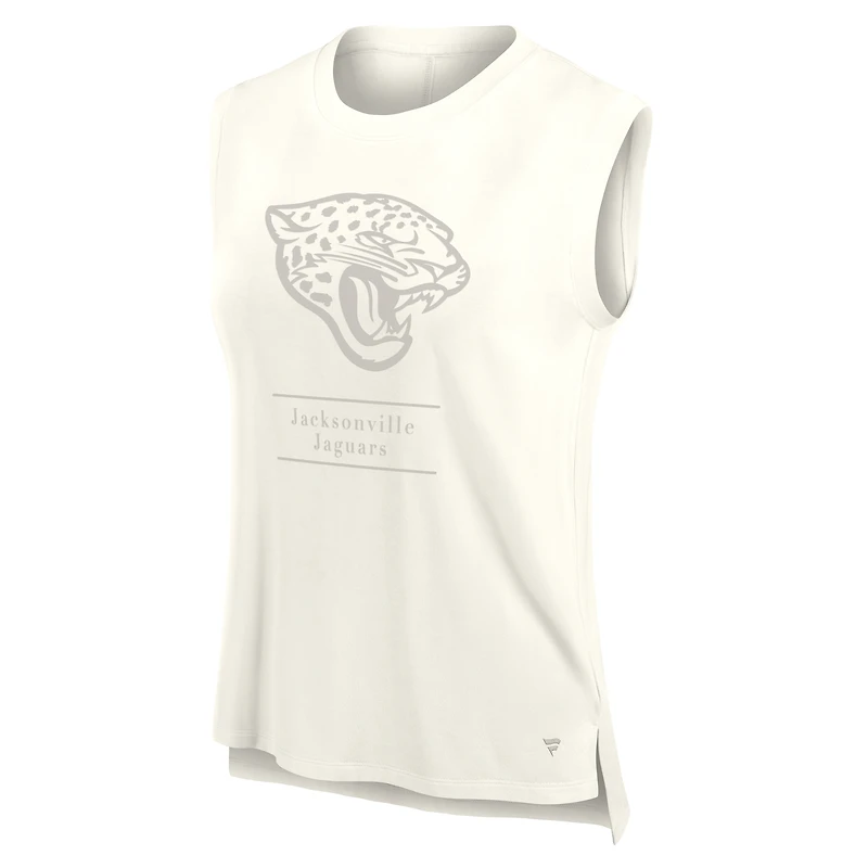 Women's Fanatics Cream Jacksonville Jaguars Studio Embrace Tank Top