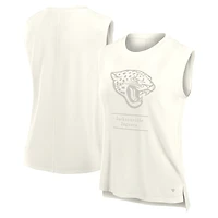 Women's Fanatics Cream Jacksonville Jaguars Studio Embrace Tank Top