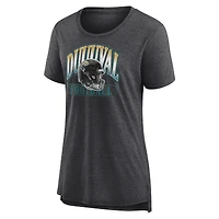 Women's Fanatics  Heather Charcoal Jacksonville Jaguars Our Pastime Tri-Blend T-Shirt
