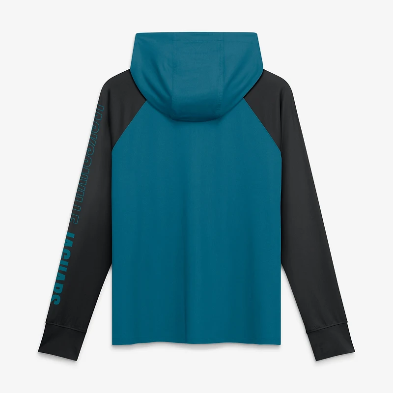 Women's Fanatics Teal/Black Jacksonville Jaguars Cornerback Blitz Raglan Full-Zip Hoodie