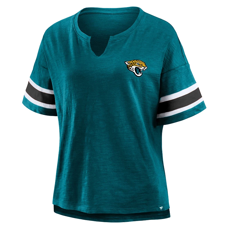 Women's Fanatics Teal Jacksonville Jaguars Plus Redzone Notch Neck T-Shirt