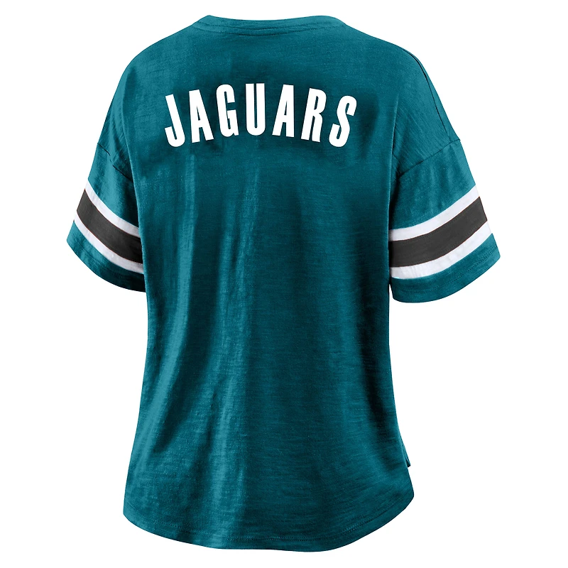 Women's Fanatics Teal Jacksonville Jaguars Plus Redzone Notch Neck T-Shirt