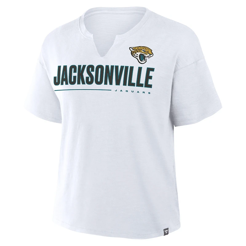 Women's Fanatics White Jacksonville Jaguars Redzone Slub Boxy T-Shirt