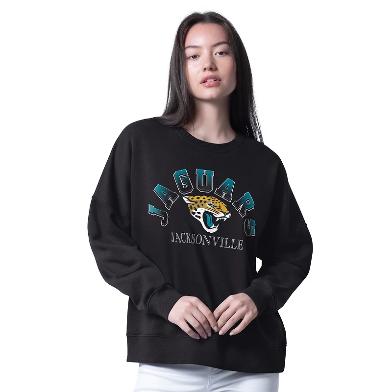 Sweat-shirt surdimensionné noir G-III 4Her pour femme de Carl Banks, motif Jaguars Jacksonville