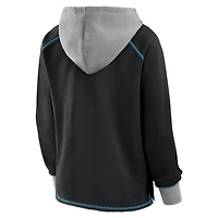 Women's Logo Athletic Black Jacksonville Jaguars Boom Fleece Pullover V-Neck Hoodie