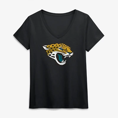 Women's Logo Athletic Jacksonville Jaguars Primary V-Neck T-Shirt
